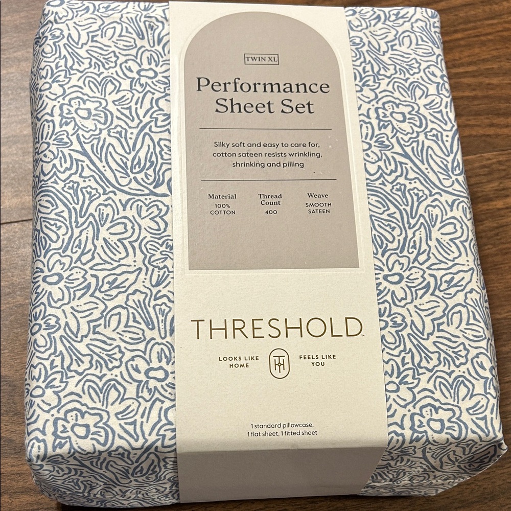 Threshold Blue Floral Performance Sheet Set